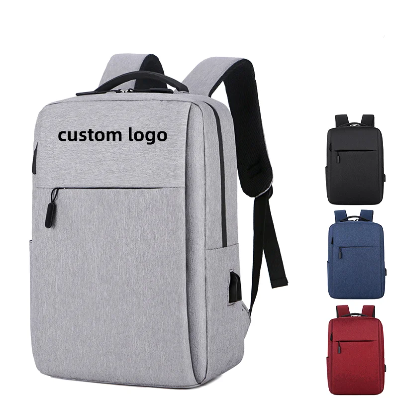 Custom LOGO  Business Travel Waterproof  Oxford School Bag  15.6 Inch Student Laptop Backpack with USB