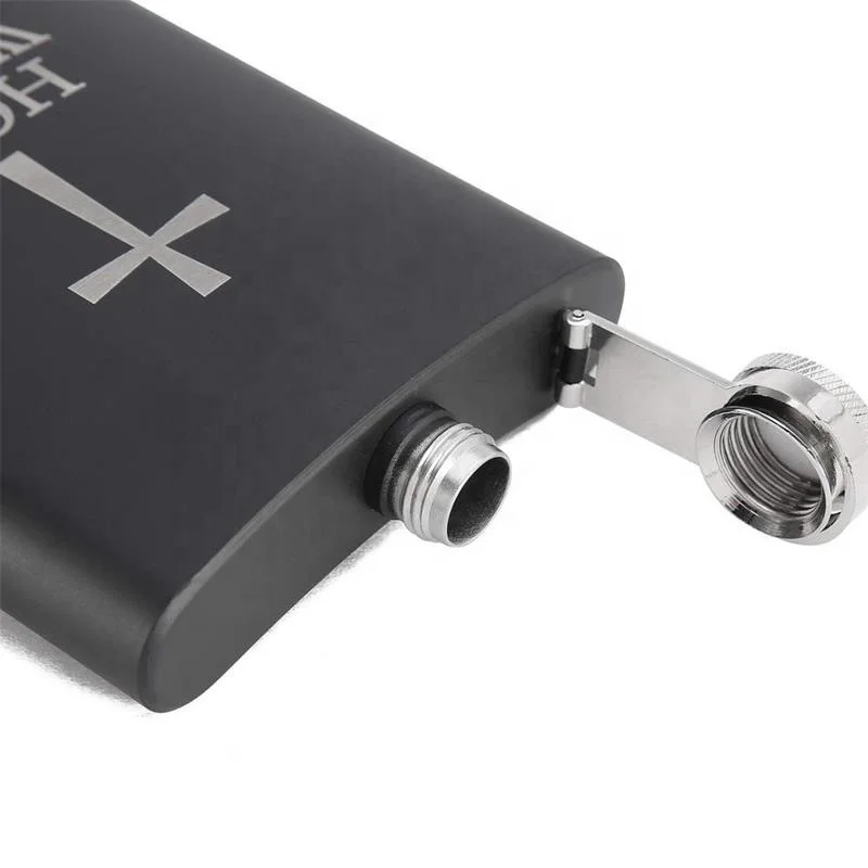 Высококачественная Черная фляжка из нержавеющей стали объемом 6 унций в комплекте со стеклом и воронкой