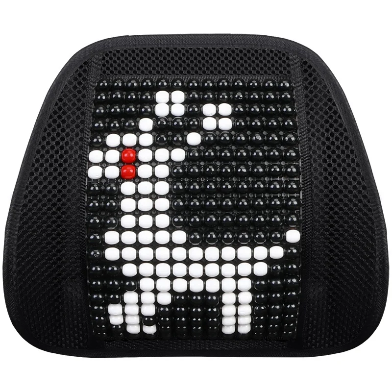 Hot sale ergonomic cartoon wooden bead Mesh Car Seat lumbar back support pillow