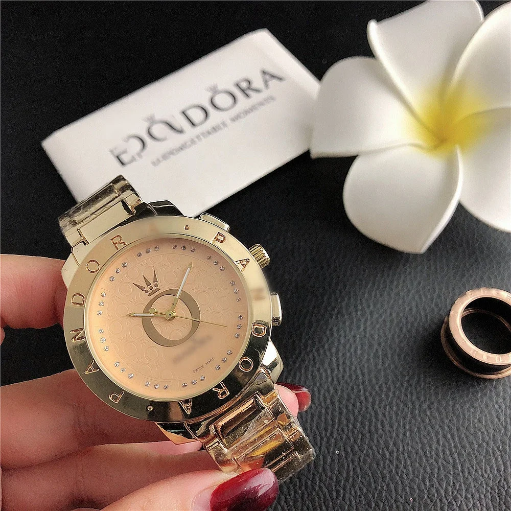 Fashion Large Dial Reloj Mujer Branded Luxury Pandor Female Ladies Quartz Watch for Women montre femme