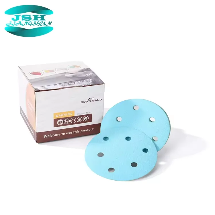 Abrasive 125mm 150mm Wood Metal Zirconia Blue Hook and Loop Sandpaper Disc Sanding Disc