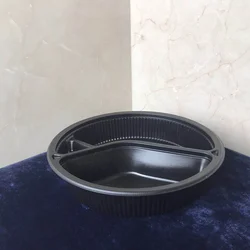 Одноразовый круглый пластиковый пищевой контейнер PP, упаковка для хранения, коробка для ланча с крышкой