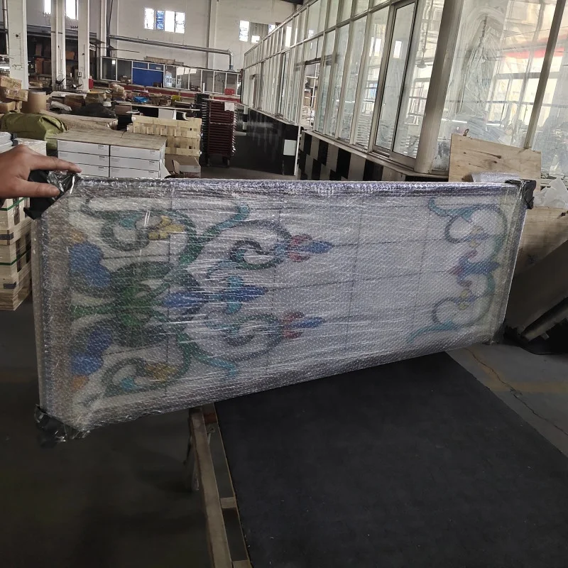 Vintage Floral Hand Drawing Toughened Stained Glass