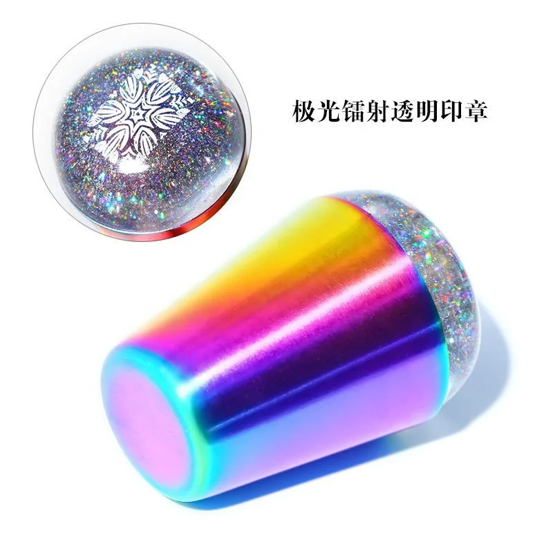 2024 Nail Supplier Clear Silicone Jelly Nail Art Stamper Tool Stamping Kit French Tip Nail Stamp with Scrapers