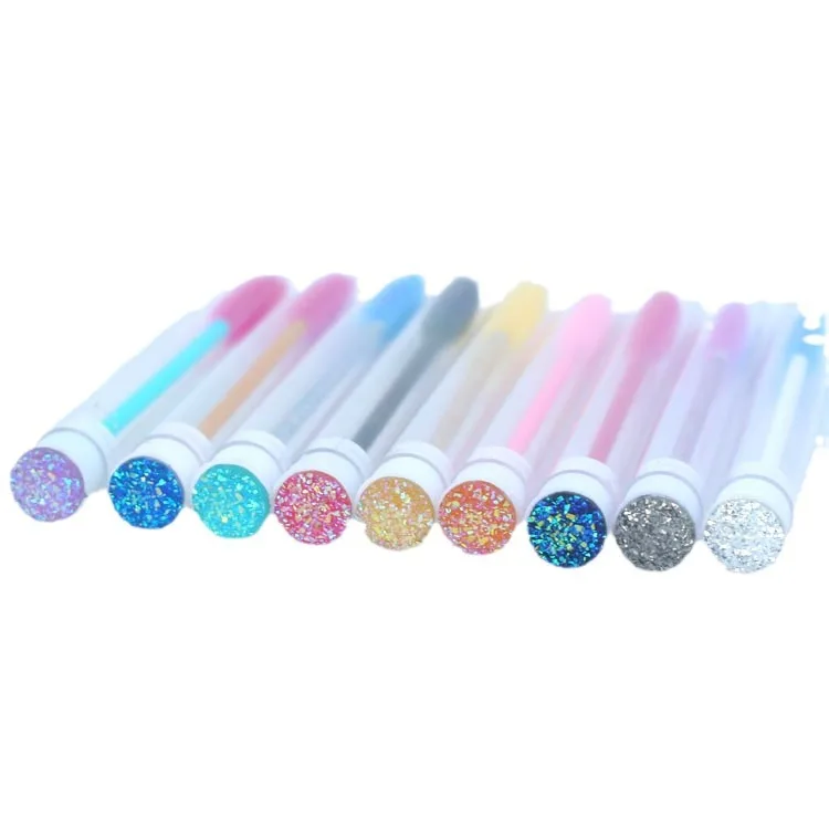 New crystal rod eyelash comb with drill tube set diamond transparent independent eyelash brush