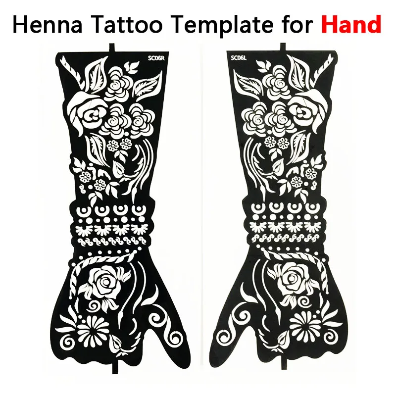 Moonlight Hand & Foot Henna Stencils Sticker for Henna Tattoo Henna Temporary Tattoo