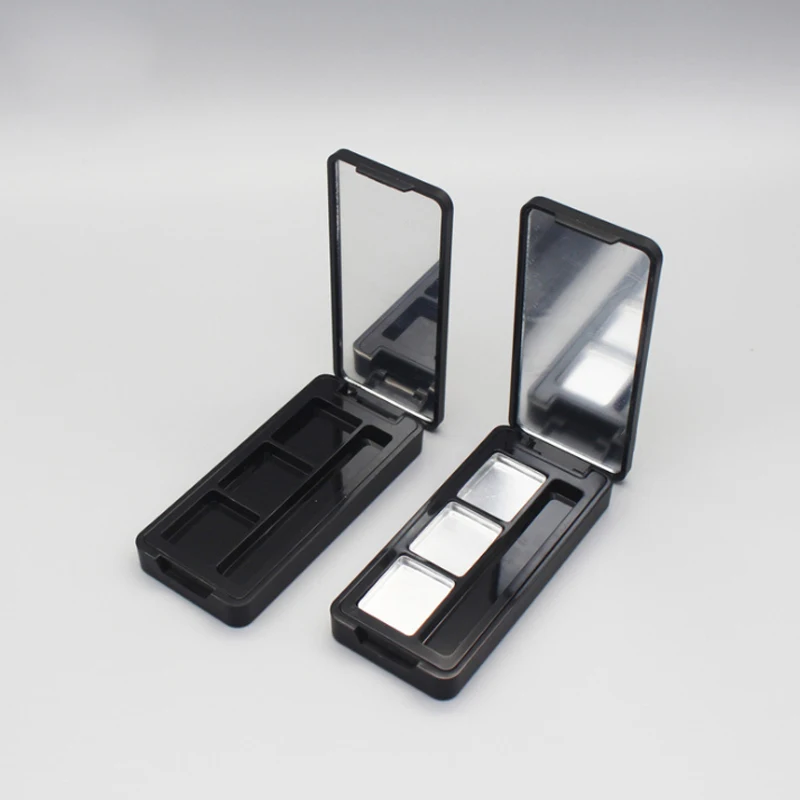 In stock 0.5g*3 Luxury  Magnetic empty eyeshadow palette container case with mirror & aluminum pan empty eyeshadow palette