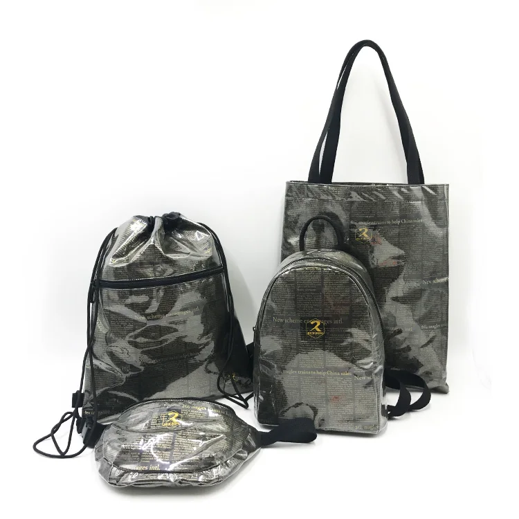 High Quality Tyvek Paper Newspaper Pattern Printed Tote Bag Custom Logo