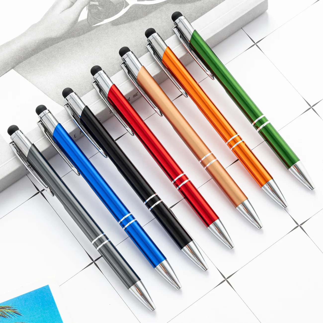 Promotional Personalized Custom Logo Cheap Advertising Retractable Click Metal Ball Pen with Custom logo