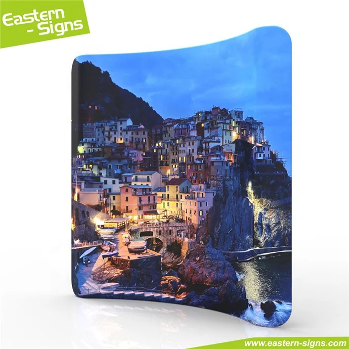 Custom floor standing aluminum fabric curved shape photography backdrops background for display