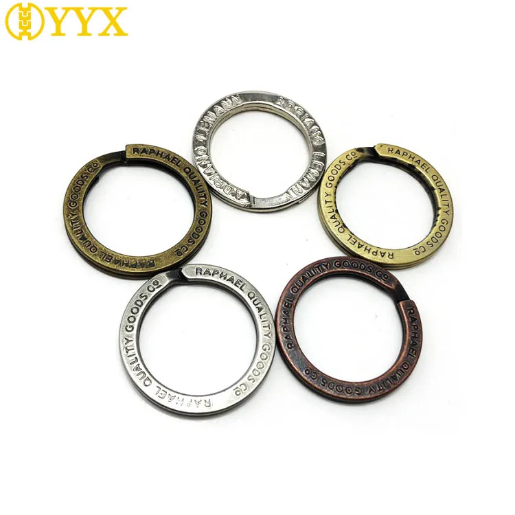 Colorful Flat Key Chain Ring Custom Logo Metal Split Ring For Keychain