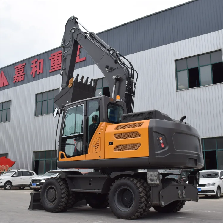 New design Hydraulic Crawler 7.5 ton Wheel Excavator Used Import Engine EPA/CE 8 9 10 ton Four-Wheel Diesel  Drive Excavator