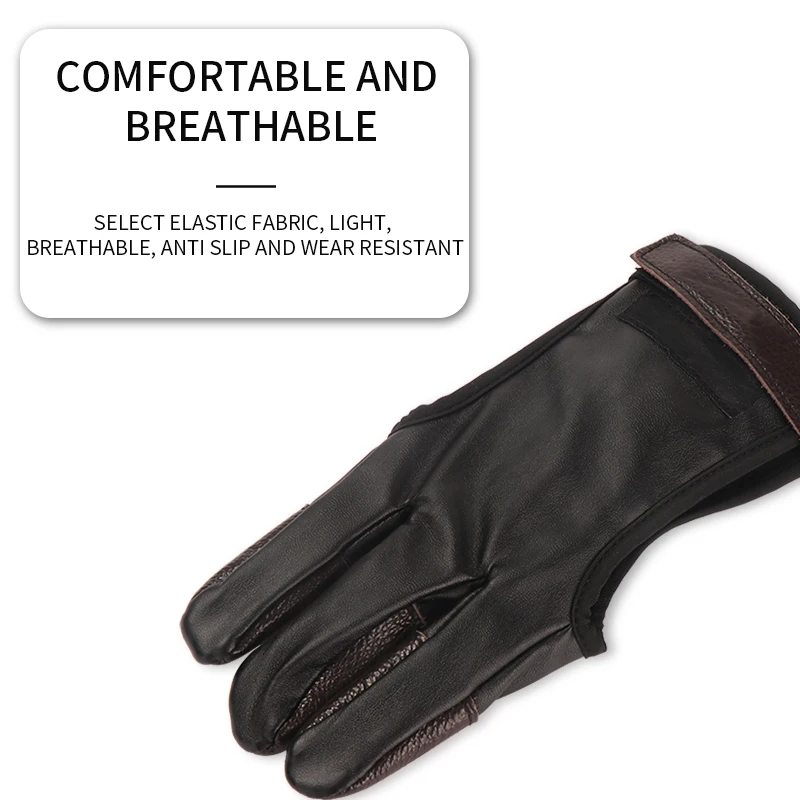 2021 New Arrival Archery Gloves Leather Bow Protective Shooting Gloves Three Finger Recurve Bow