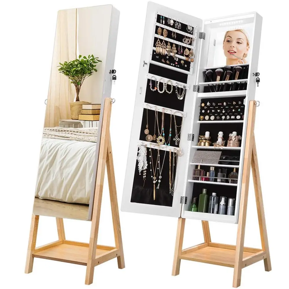 Chinese furniture antique mirrored cabinet for jewelry hardware  Jewelry Cabinet With Storage Shelves Jewelry Armoire