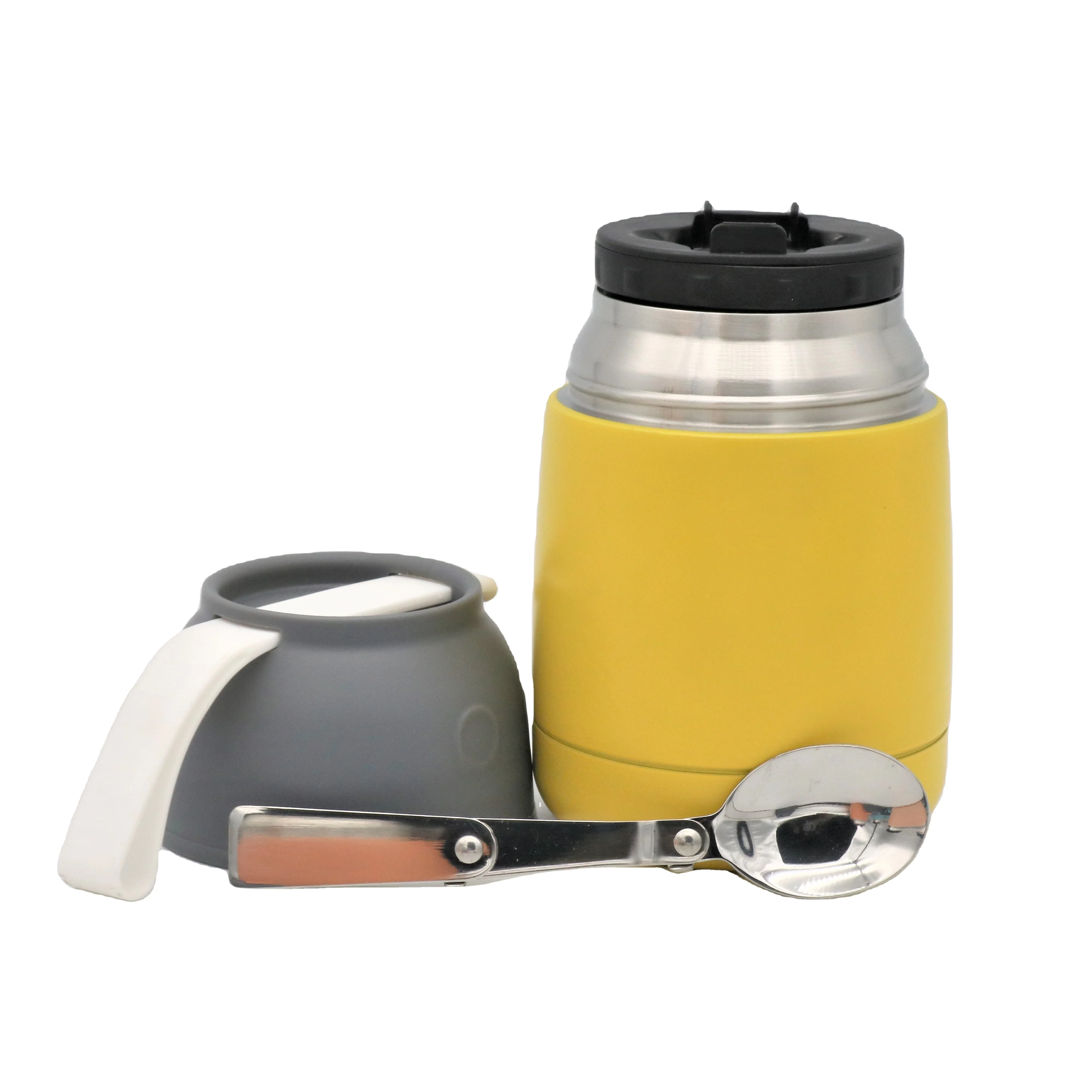 Amazon best selling Food grade 450ml double wall stainless steel  food jar with spoon