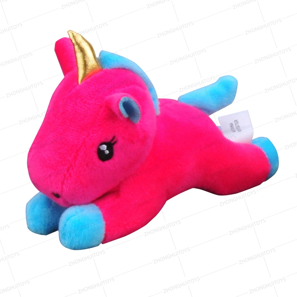 Cute plush toy animal multicolor lovely durable small stuffed unicorn pet with cage for kids