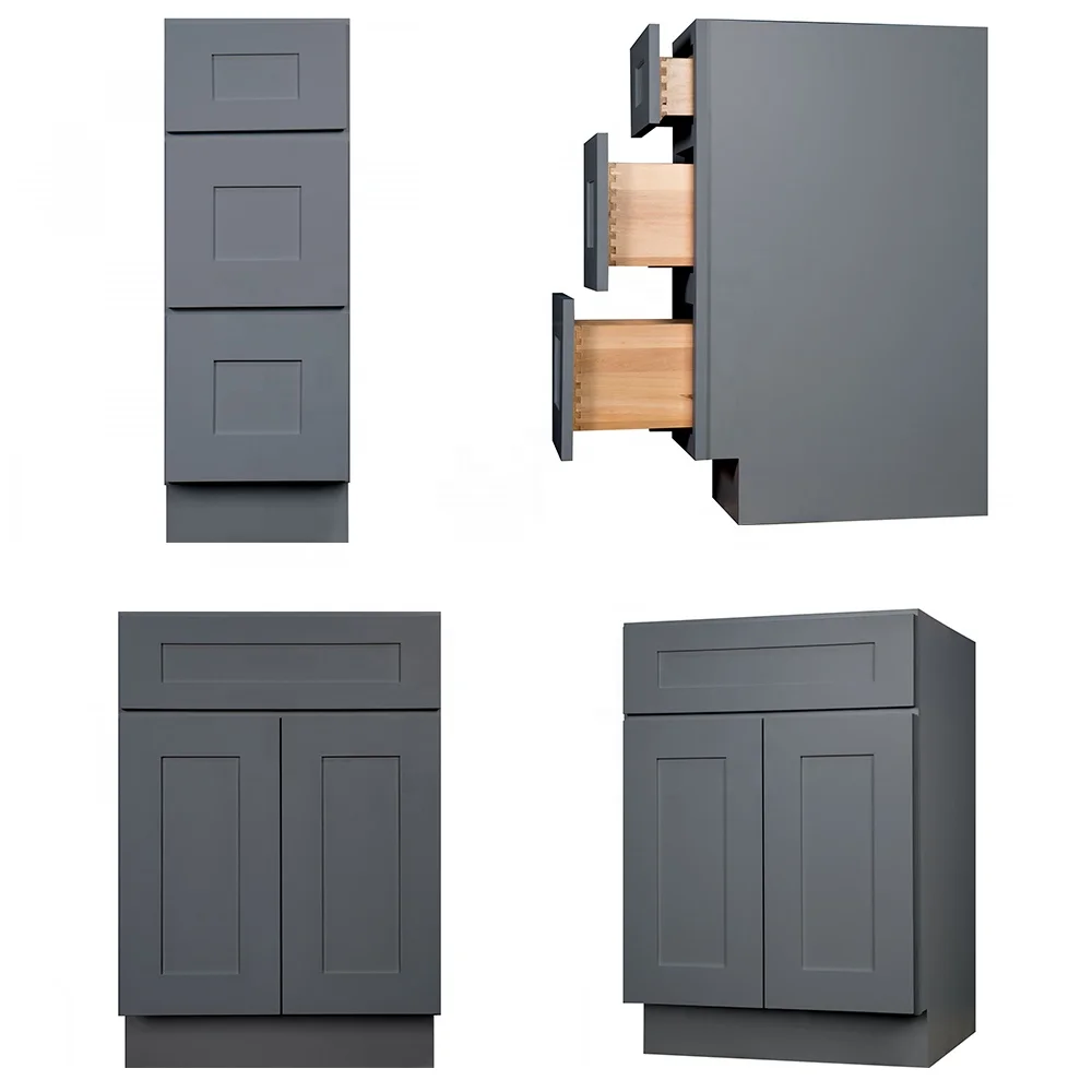 Factory Direct American Ready Made RTA Grey Shaker Kitchen Cabinets