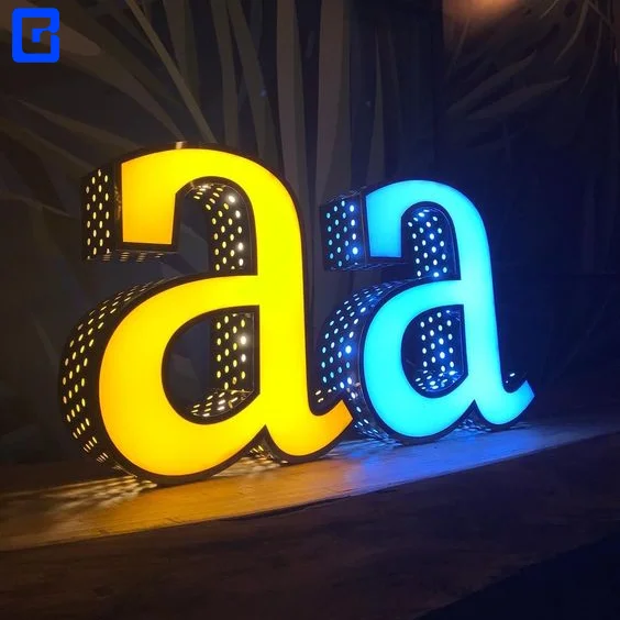 Изготовленный на заказ завод 3d буквенный знак светодиодные буквы канала Алфавит светящиеся большие