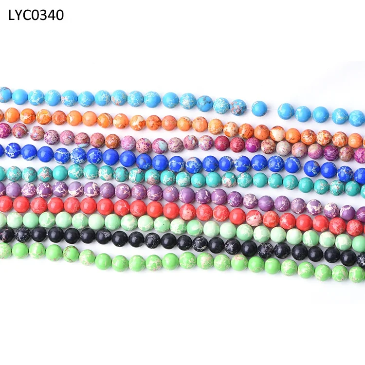 Wholesale Natural Sea sediment imperial jasper Round Beads Gemstone Loose Beads for Jewelry Making Necklace Bracelet 8mm
