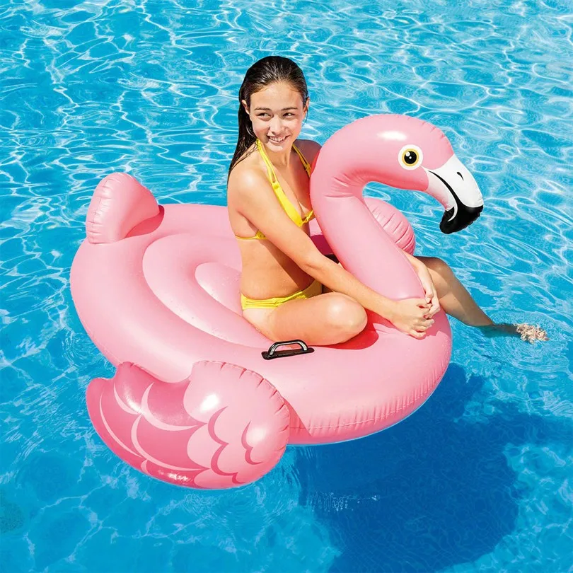 INTEX 57558 Inflatable Pink Flamingo Ride-on Mega Pool Swimming Outdoor Beach Water Play Equipment Float