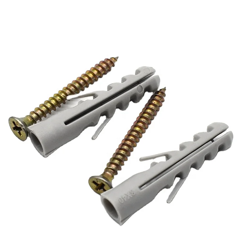 Wholesale PE Nylon Plastic Expansion Anchors 75x8 PVC Raw Plug Plastic Wall Plug Screw Sleeve Dry Wall Anchors