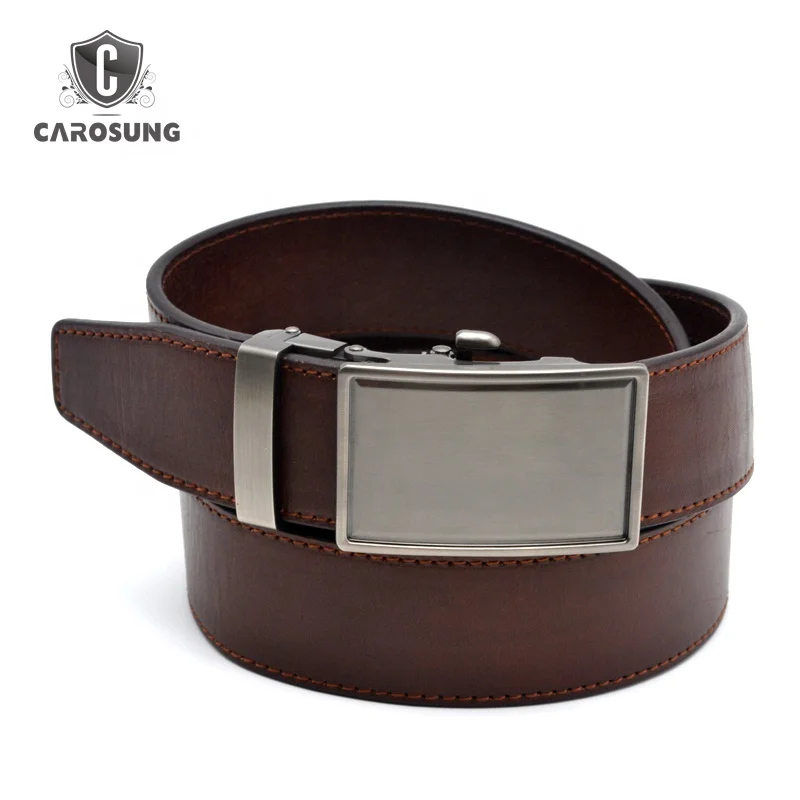 40mm belt buckle custom Stick leather covered belt buckle automatic ratchet buckle for men belt
