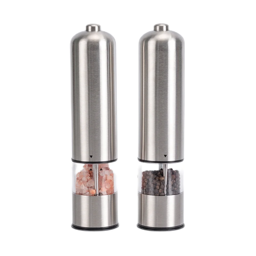 Hot Selling One Handed Push Button Peppercorn Electric Salt and Pepper Grinder Set For Kitchen