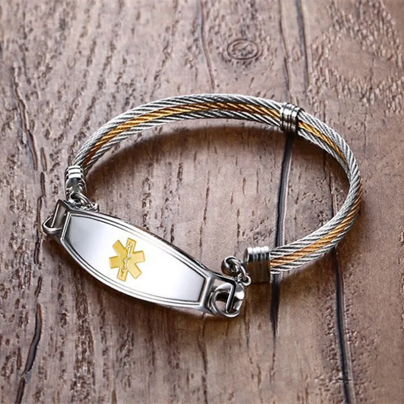Yiwu Meise Stainless Steel Yellow Medical Logo WIA Bracelet