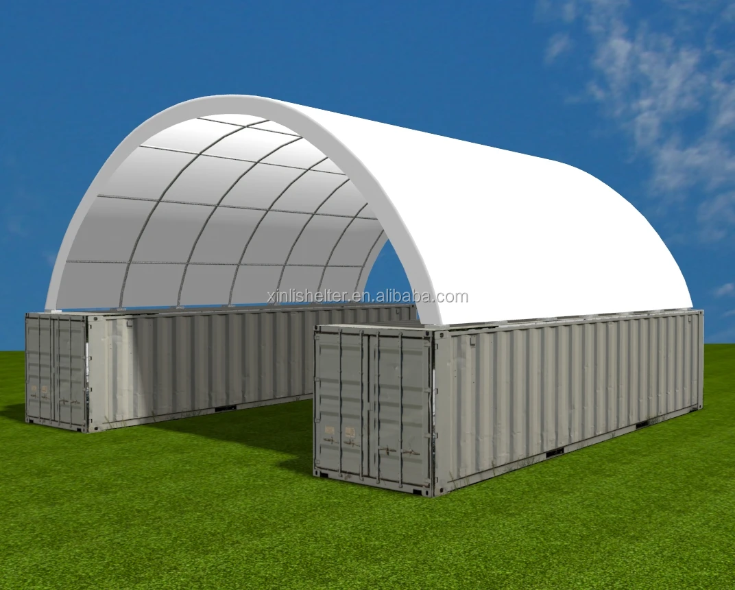 Suihe Factory 40ft Dome Container Shelter PVC Container Awning High Quality Shipping Container Car Parking Sunshade