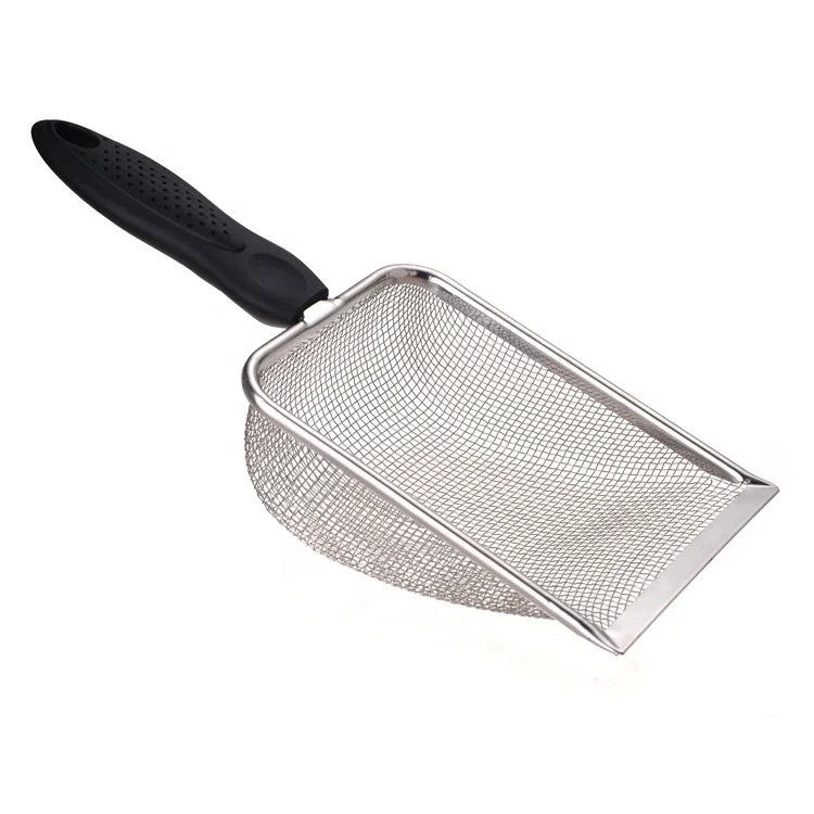 Cat Ltter Shovel Fine Hole Shovel Tool Walnut Sand Sieve Metal Stainless Steel Cat Excrement Shovels Pet Accessories
