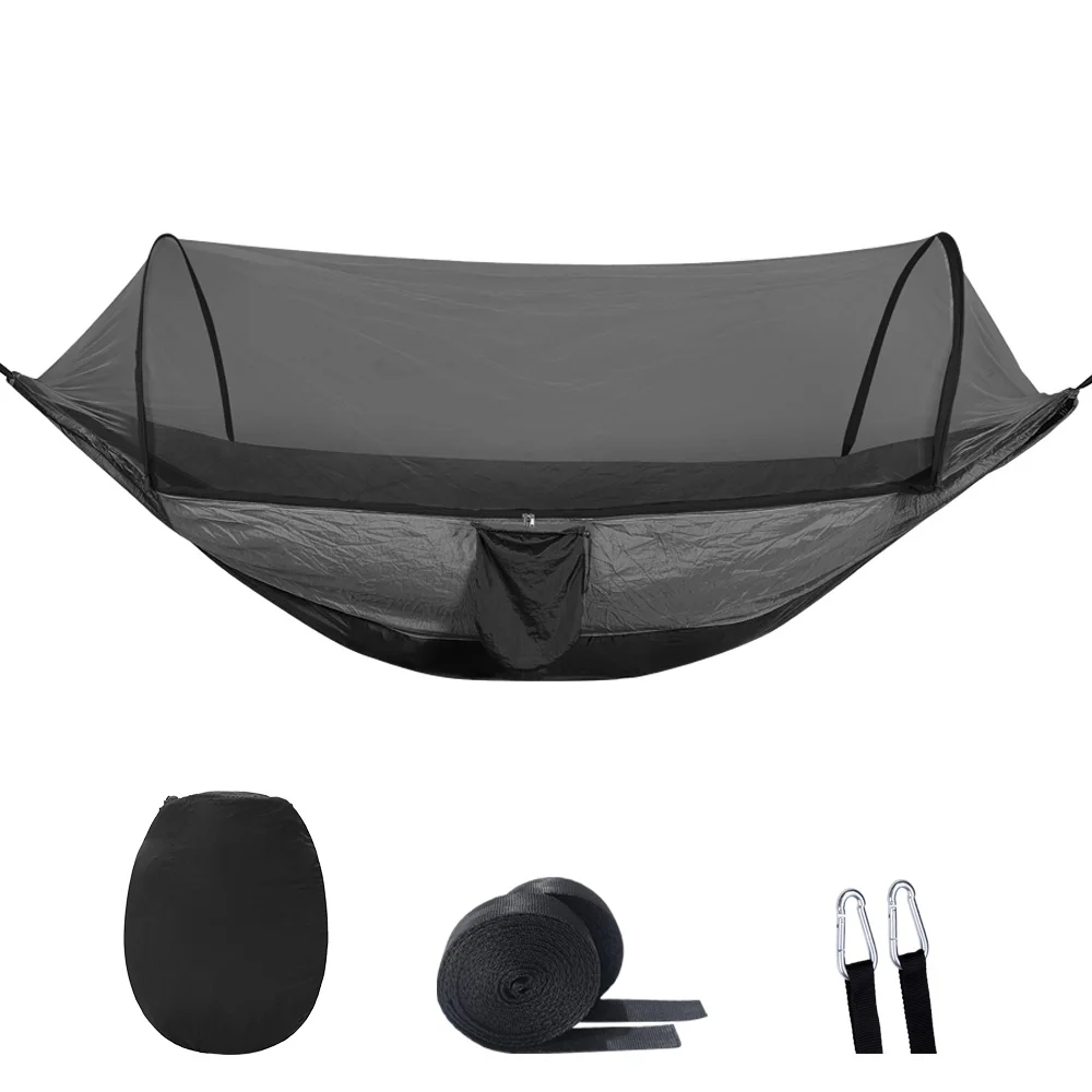 Fast Delivery 1-2 Person Ultralight Portable Pop-up Camping Hammock With Mosquito Net For Outdoor Travel Hiking