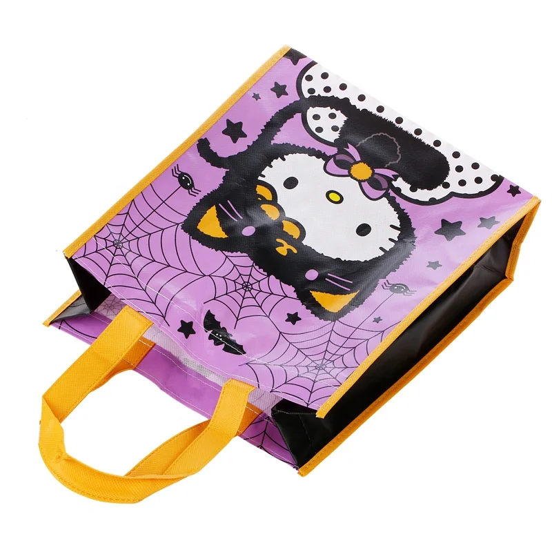 Wholesale eco cheap handle customized logo full color printing reusable foldable non woven shopping bag