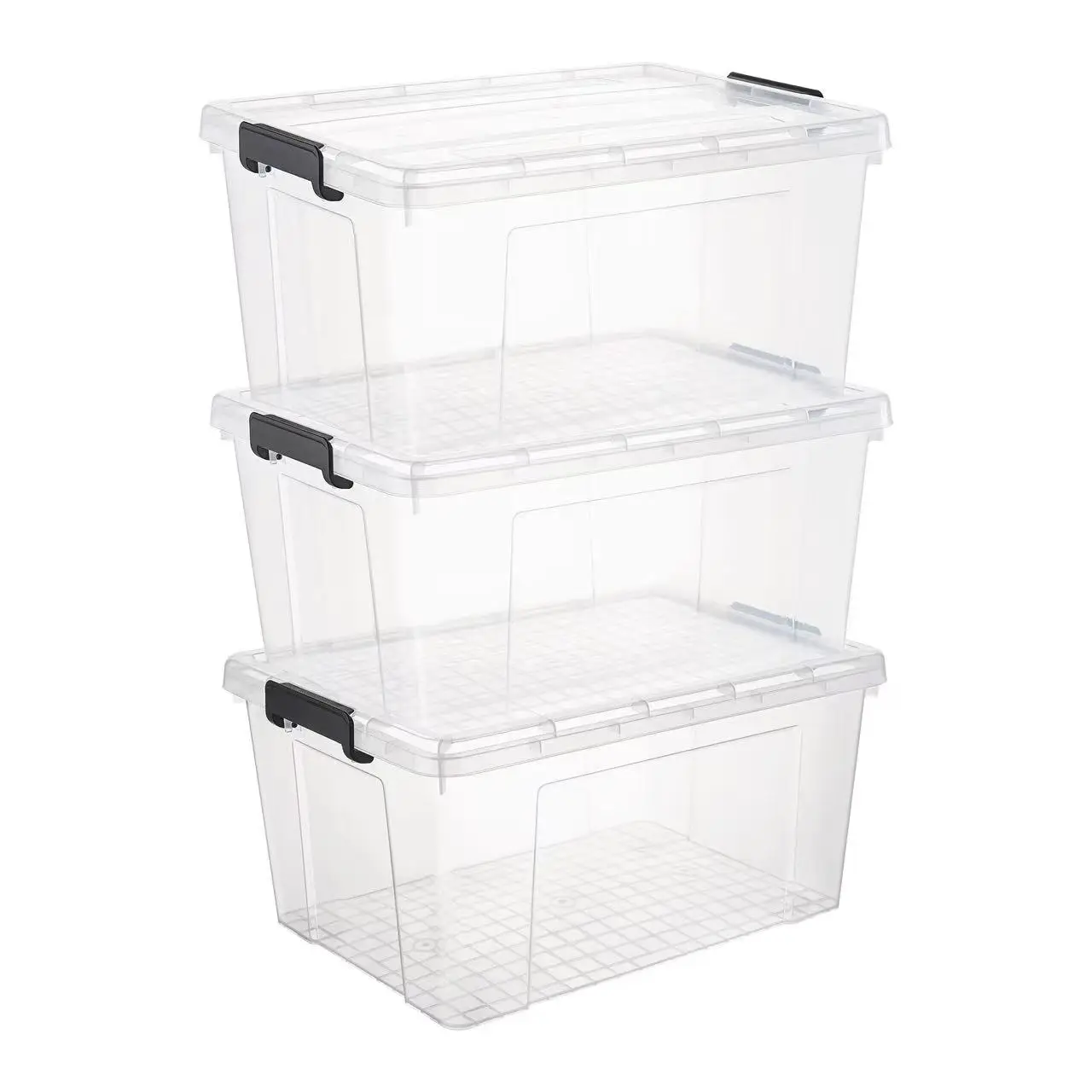 Customizable 80L/105Lpp stackable home clothing storage plastic box, multifunctional home storage container