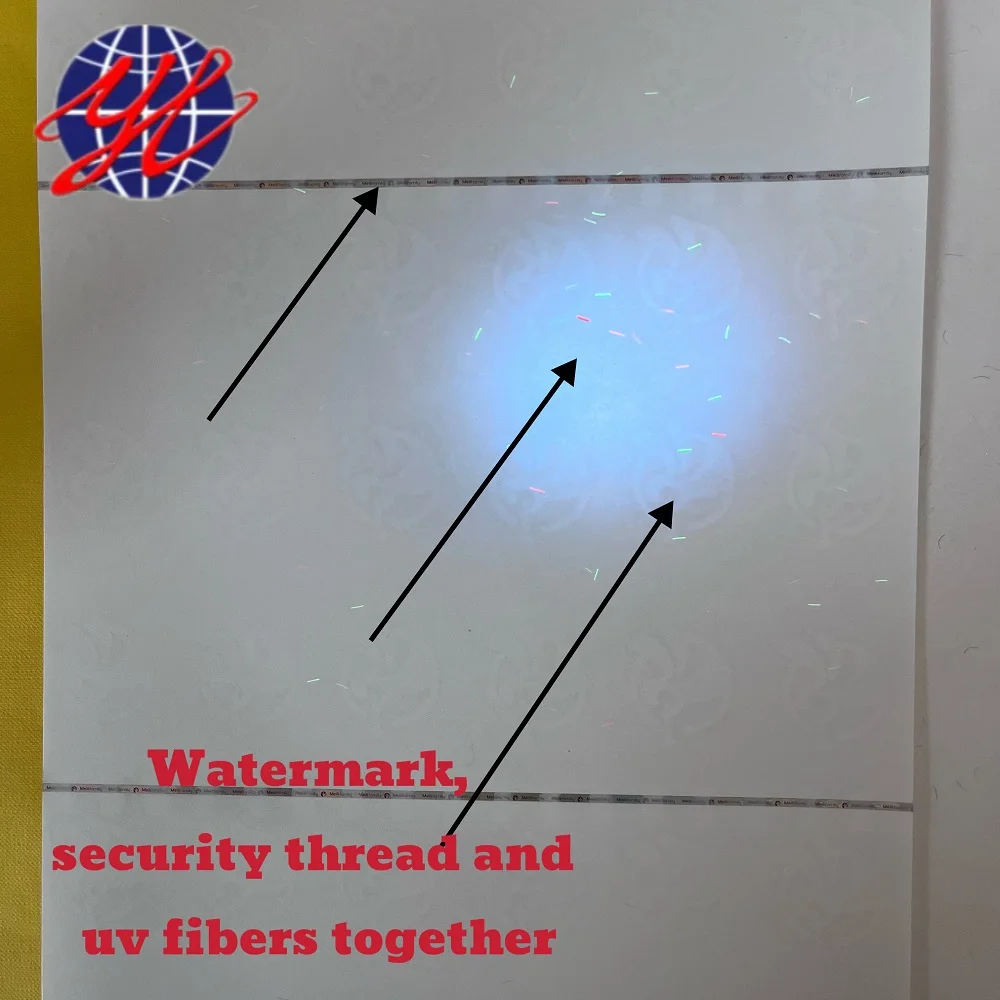 High Quality Product Custom Security Paper with Watermark and Security Thread for Base Paper of Bond Ballot Contract