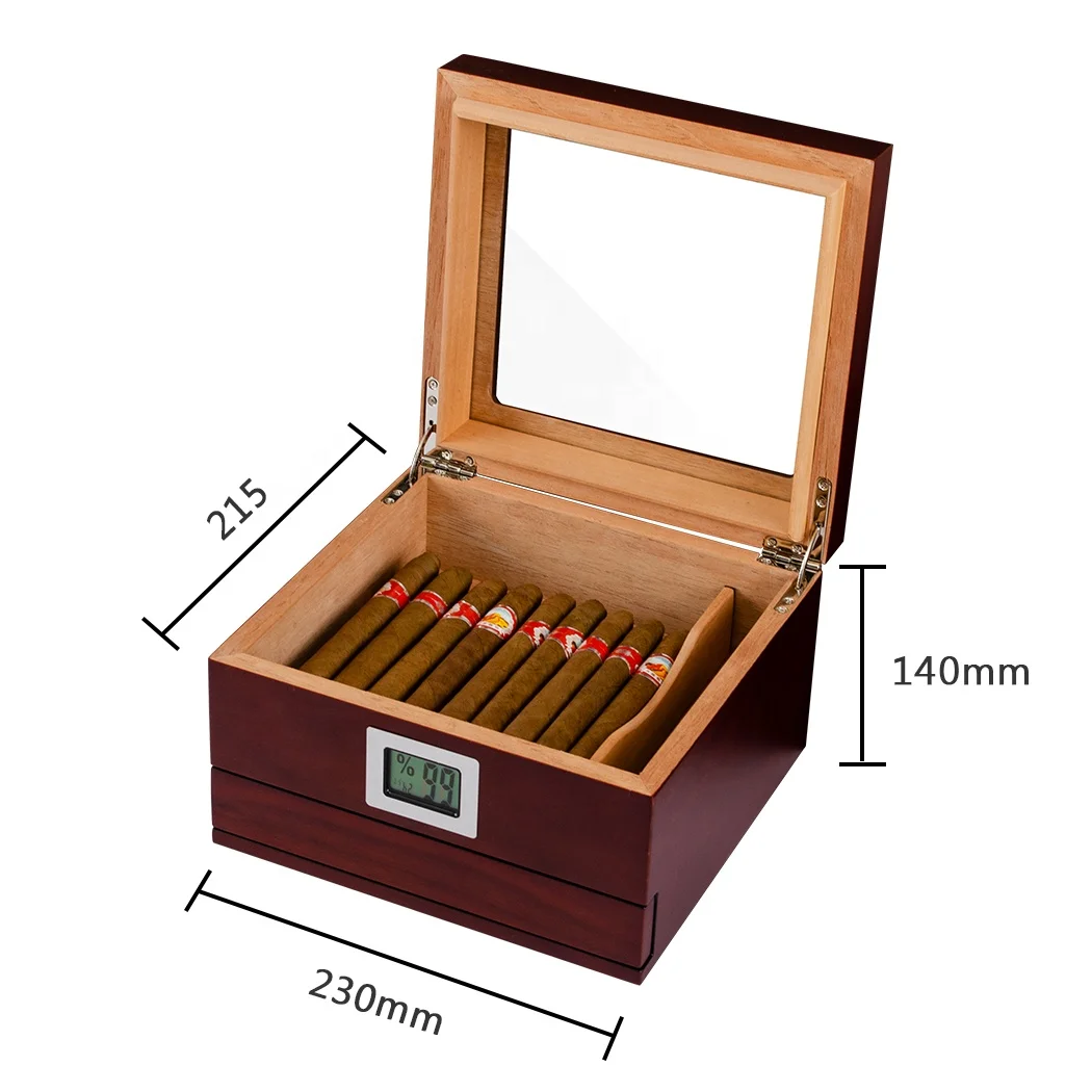 Handmade Cigar Humidors Box Set with Cigar Cutter and PU Leather Bag