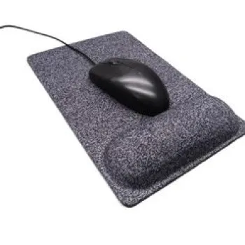 Black portable customized office mouse pad with wrist rest