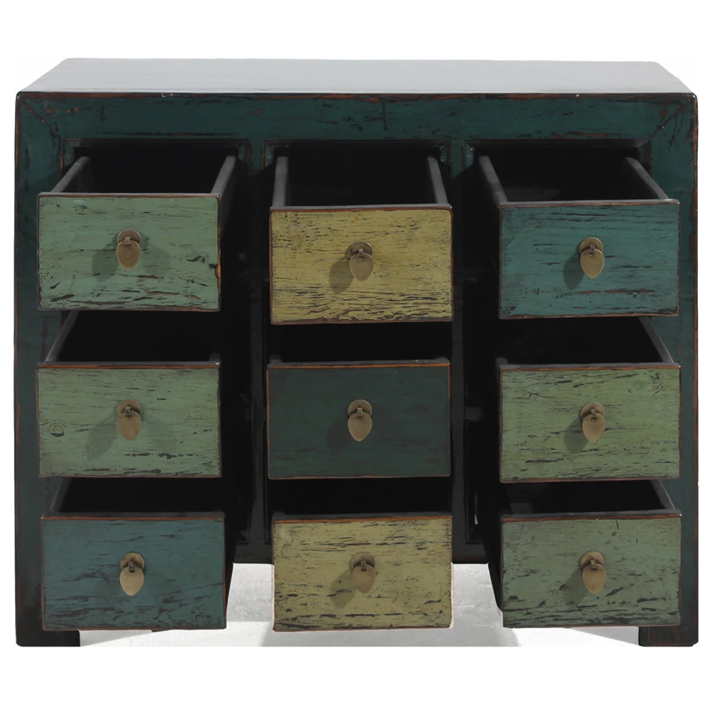 
chinese colorful sideboard solid wooden painted furniture antique furniture bar cabinet drawers storage East Art storage cabinet 