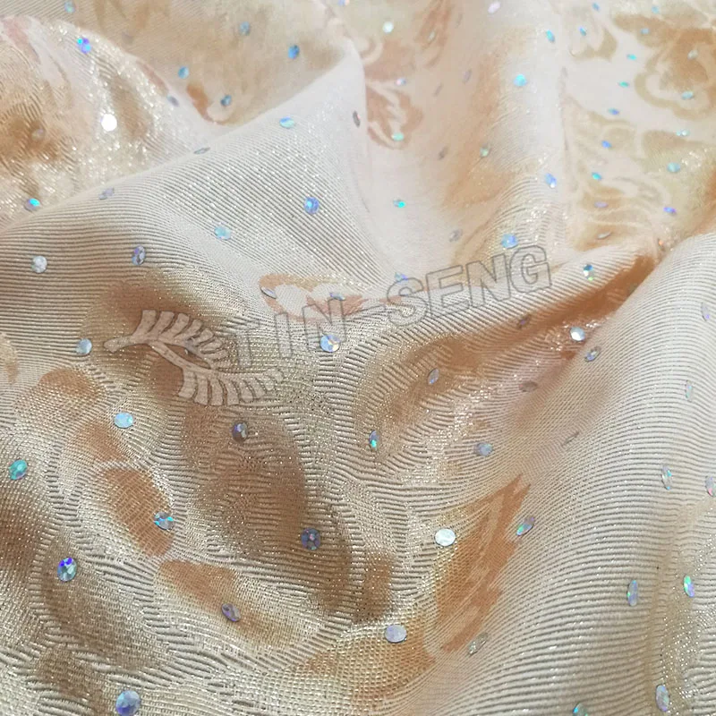 Light Tulip Color Cotton Jacquard Fabric for Curtain