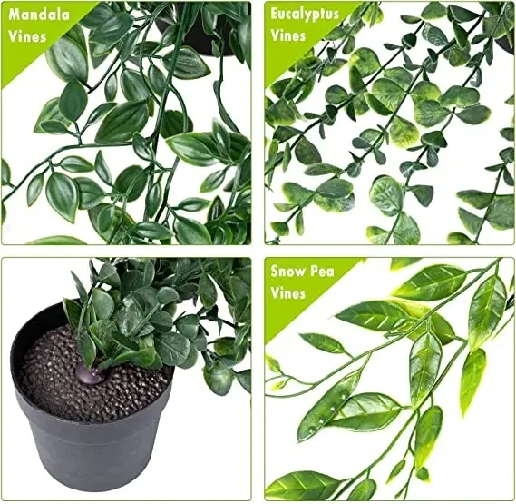 Mydays Artificial Hanging Plants Fake Hanging Plant Fake Ivy Vine for Wall House Room Indoor Outdoor Decoration