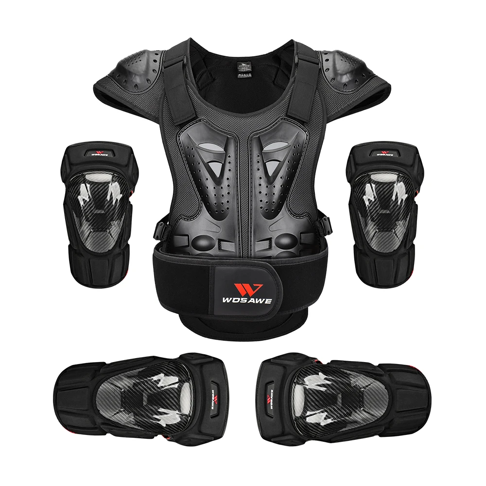 WOSAWE Adult Motorcycle Armor Suit Skate Racing Skiing Skateboard Jacket Armor Knee Elbow Set