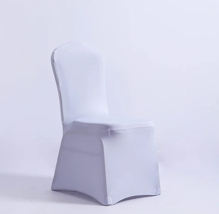 Дешевый свадебный универсальный чехол на стул для банкета, свадьбы, вечеринки, обеденного стола, декоративный белый чехол на стул из спандекса