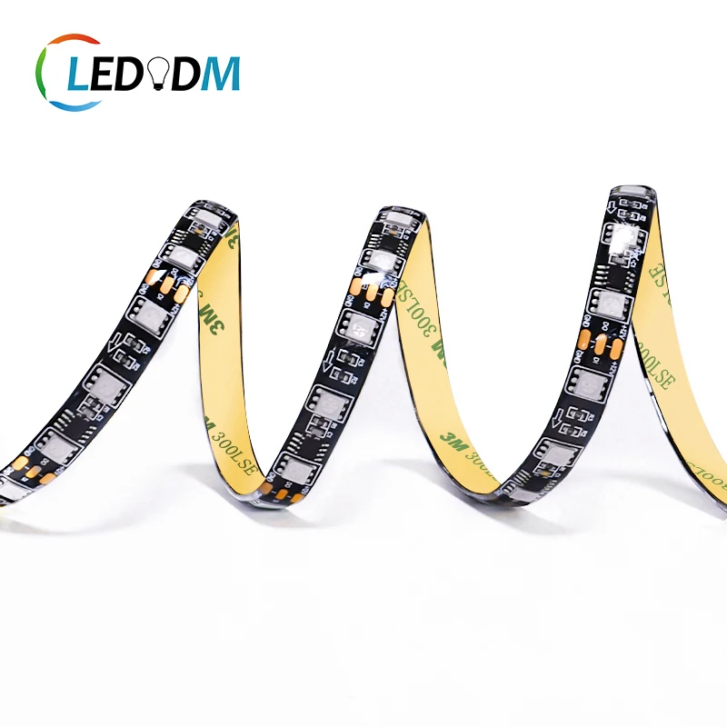 Smart Led Strip RGB Lighters 5050 60leds/m  Ws2811 Black PCB DC12V 24V Pixels Tape Remote Control  5/6 meters Flexible Light