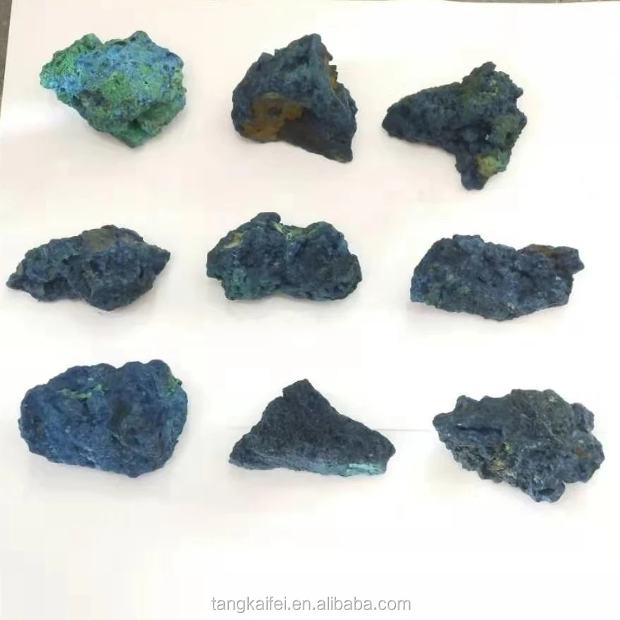 wholesale Natural Blue Azurite Mineral Specimens Ore Stone Malachite Crystal Rough Stone