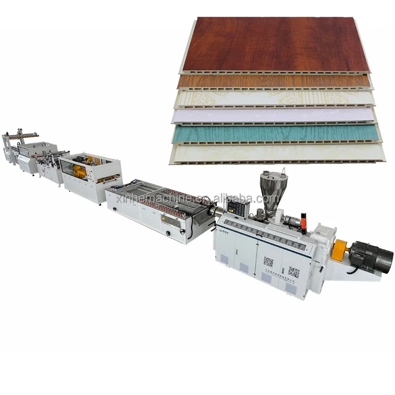 Decorative materials 400*8 integrated wall panels Bamboo fiber wall panel extruder production line high-speed making machine