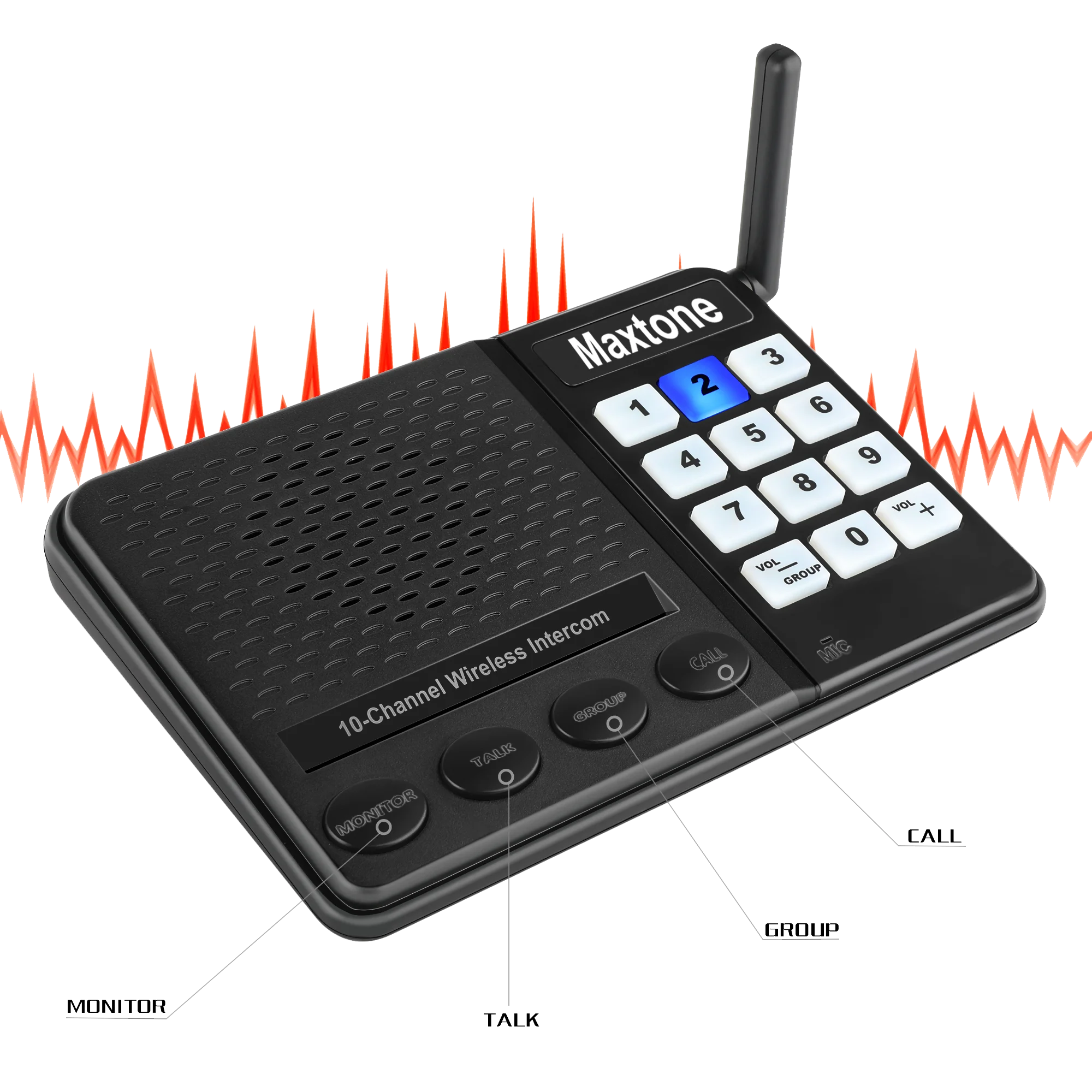 
FM Wireless office Intercom China Manufactured with 16 keys and 10 channels 