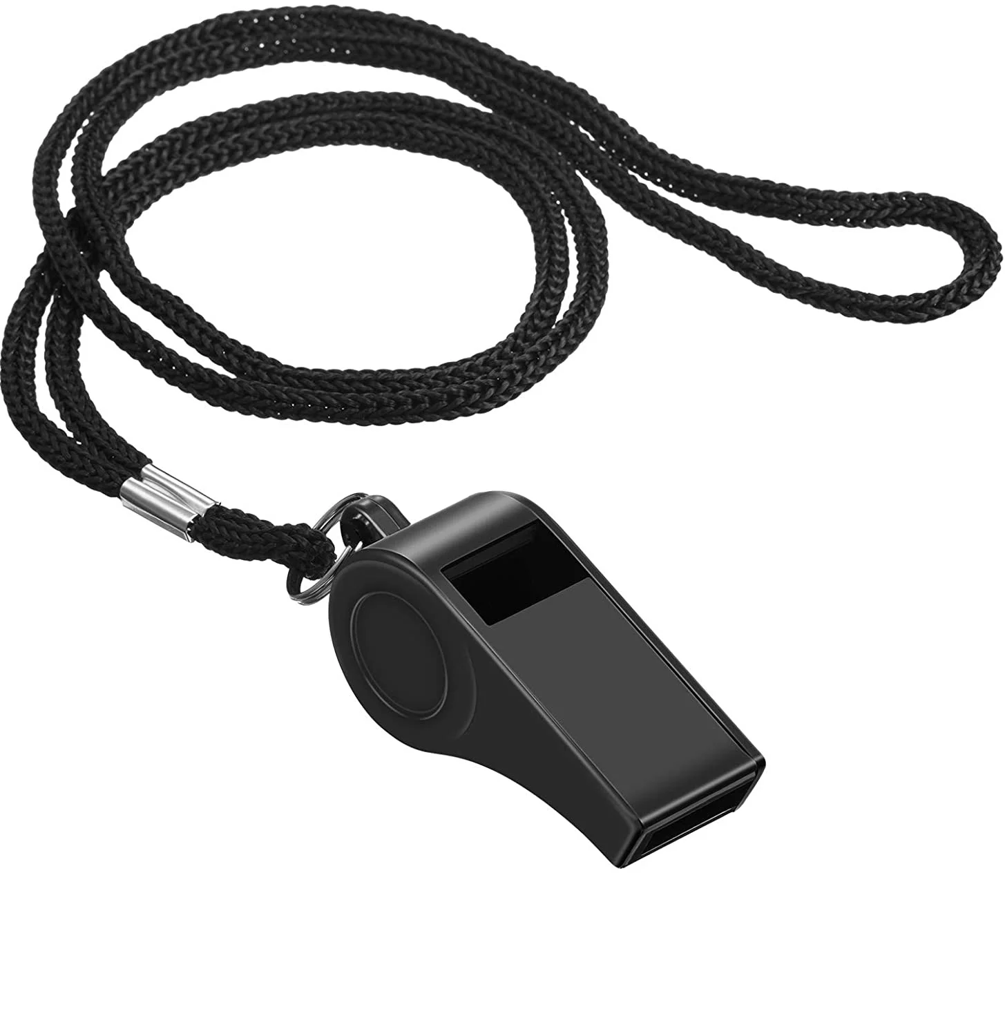 Wholesale Price Plastic Black Whistles School Indoor Outdoor Loud String Whistles For Survival