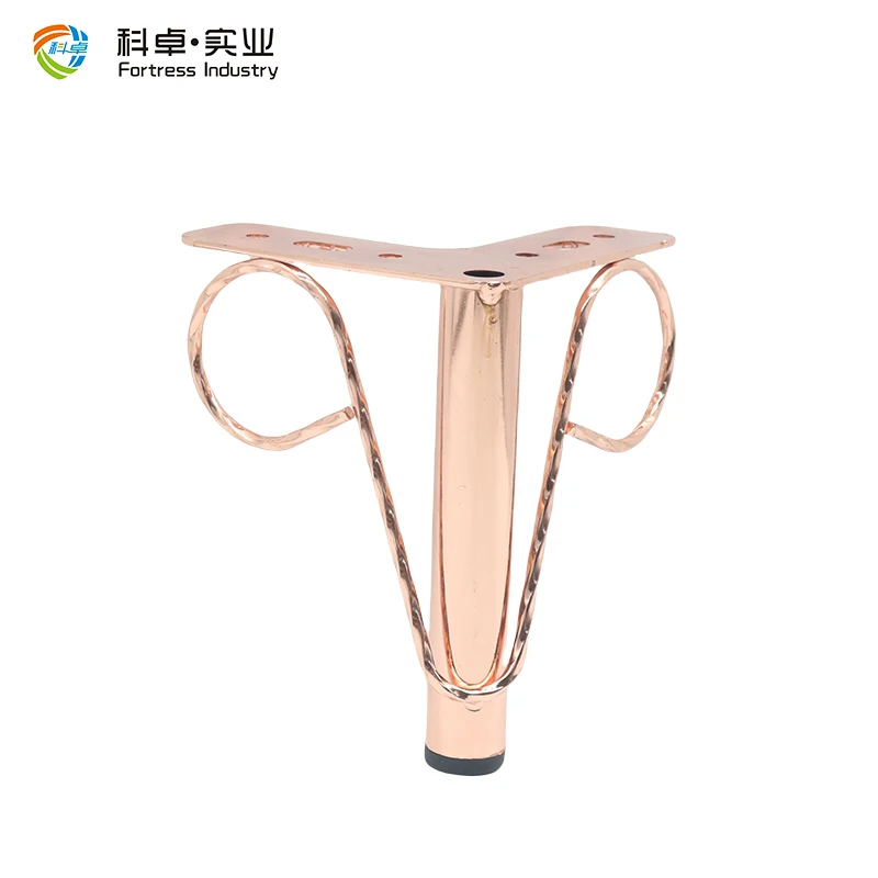 Wholesale Metal Fashion Rose Gold Sand Hair Leg Hardware Modern Gold Foot Heavy-Duty Table Legs Corner Sofa Legs