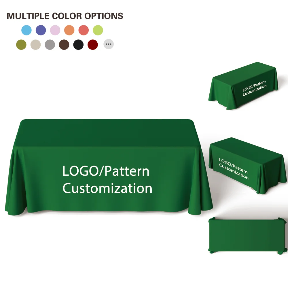 Luxury Customised Rectangular Table Cloth Round Pattern Printed Logo for Home Banquet Woven Techniques Conference Event Cover