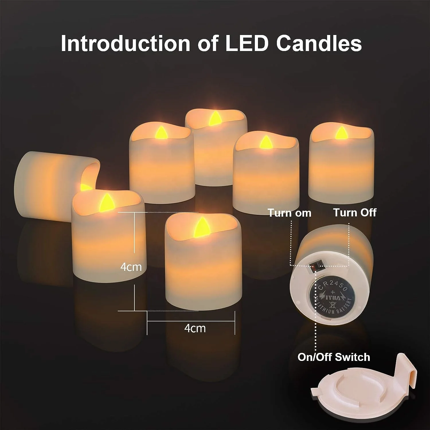 Christmas 3d real flame  LED candle stick Electronic Tea Light Candles with remote control for Wedding Decoration
