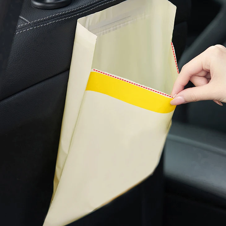 Disposable Car Trash Bags Portable Removable Self-Adhesive Car Garbage Bags